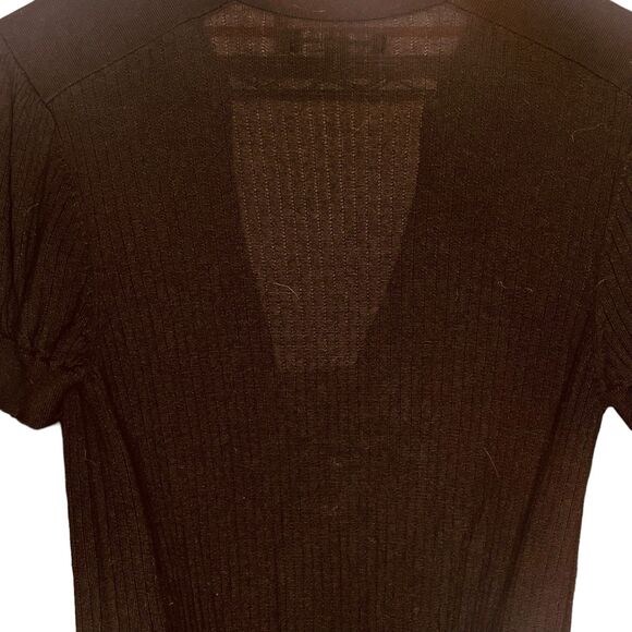 Express | Ribbed Ruffle Button Knit Top Black | Size L | EUC - Picture 10 of 10